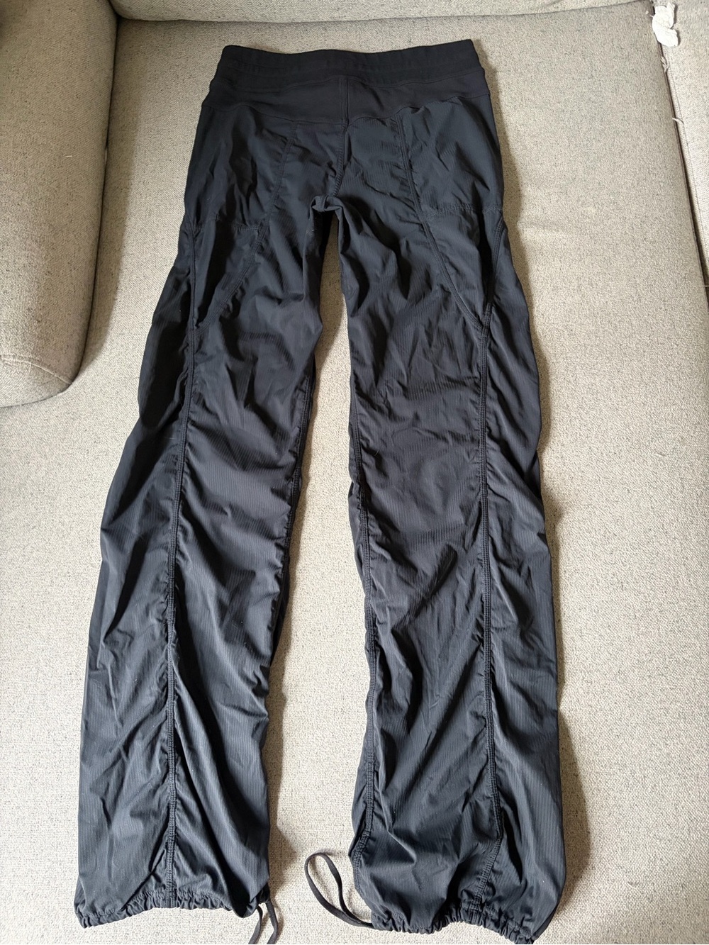 LULULEMON Black Dance Studio II Cinch Hem Pants 6 Tall Unlined VHTF *35” Inseam